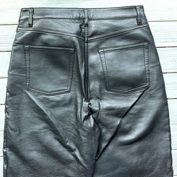 Wilfred Melina Super High Rise Straight Leg Vegan Leather Pant Black size 6 - Picture 7 of 12